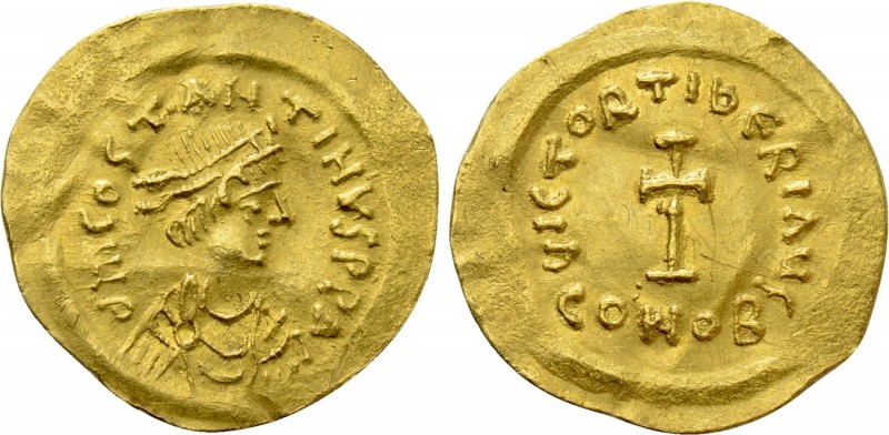 TIBERIUS II CONSTANTINE (578-582). GOLD Tremissis. Constantinople. 

Obv: δ M ...