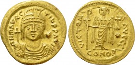 MAURICE TIBERIUS (582-602). GOLD Solidus. Constantinople. Light weight issue of 23 siliquae.