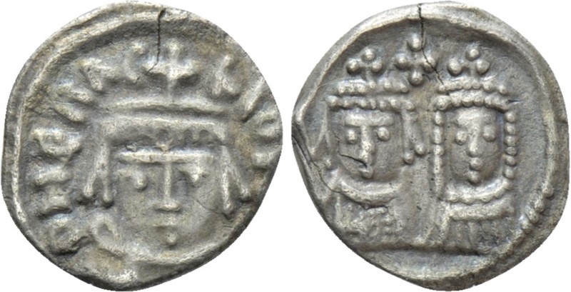 HERACLIUS with MARTINA and HERACLIUS CONSTANTINE (610-641). Half Siliqua. Cartha...