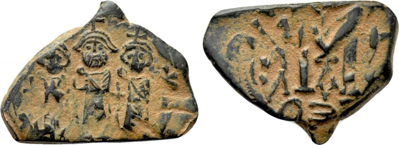 ARAB-BYZANTINE. Early Caliphate (636-660). Imitation of a Follis of Heraclius (6...