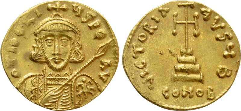 TIBERIUS III (APSIMAR) (698-705). GOLD Solidus. Constantinople. 

Obv: D TIЬЄR...