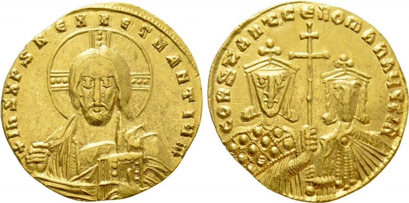 CONSTANTINE VII PORPHYROGENITUS with ROMANUS II (913-959). GOLD Solidus. Constan...