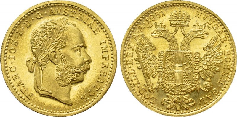 AUSTRIA. Franz Joseph I (1848-1916). GOLD Dukaten (1951). Wien (Vienna). Restrik...