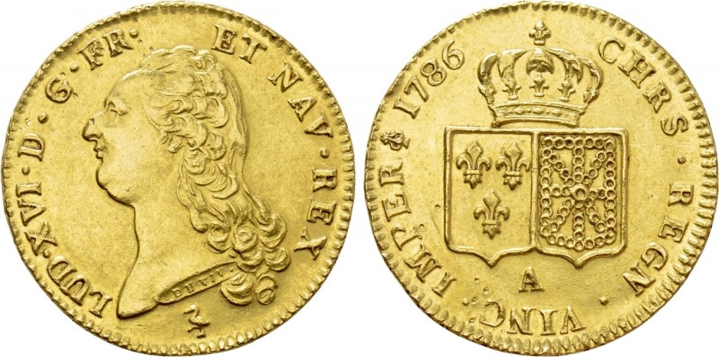 FRANCE. Louis XVI (1774-1793). GOLD Double Louis d'or (1786-A). Paris.

Obv: L...