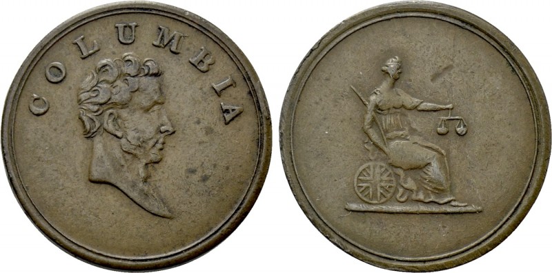 GREAT BRITAIN. Farthing Token (1820-1830). Columbia. 

Obv: COLUMBIA. 
Head r...