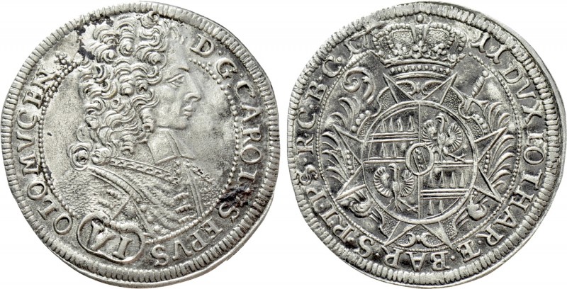 HOLY ROMAN EMPIRE. Olmütz. Karl III (1695-1711). 6 Kreuzer (1711). 

Obv: D G ...