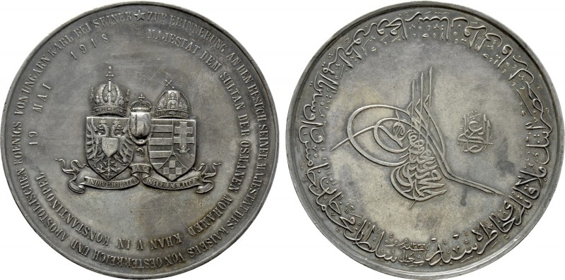ISLAMIC. Ottoman Empire. Turkey. Mehmed V (1909-1918 AD). AR Medal. For the visi...