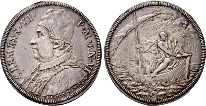 ITALY. Papal States. Clemens XI (1700-1721). Piastra (1705/6). Rome. 

Obv: CL...