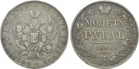 RUSSIA. Nicholas I (1825-1855). Ruble. St. Petersburg (1841-СПБ HΓ).