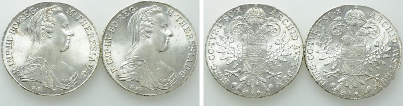 2 Talers of Maria Theresia (Restrikes).

Obv: .
Rev: .

.

Condition: See...