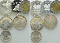 6 Modern Coins; mostly Silver.