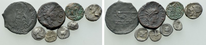 8 Greek, Roman and Medieval Coins. 

Obv: .
Rev: .

. 

Condition: See pi...
