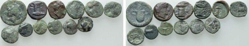 12 Greek Coins; Kotys etc. 

Obv: .
Rev: .

. 

Condition: See picture.
...