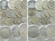 18 Silver Coins; France, Belgium etc.