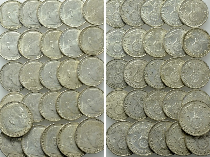 26 Silver Coins of Germany / Third Reich. 

Obv: .
Rev: .

. 

Condition:...
