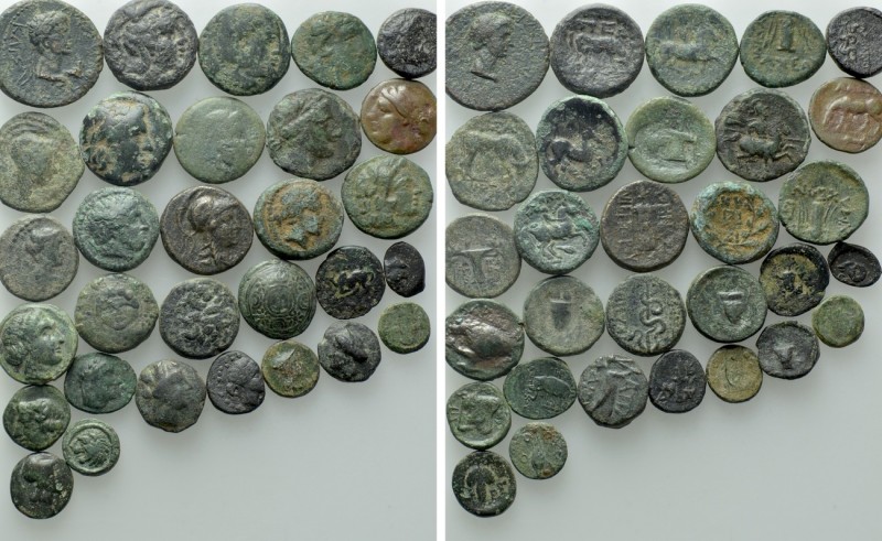 Circa 30 Greek Coins. 

Obv: .
Rev: .

. 

Condition: See picture.

Wei...