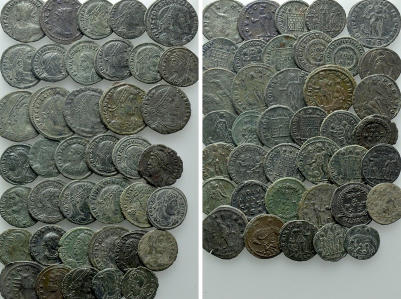 Circa 40 Roman Coins. 

Obv: .
Rev: .

. 

Condition: See picture.

Wei...