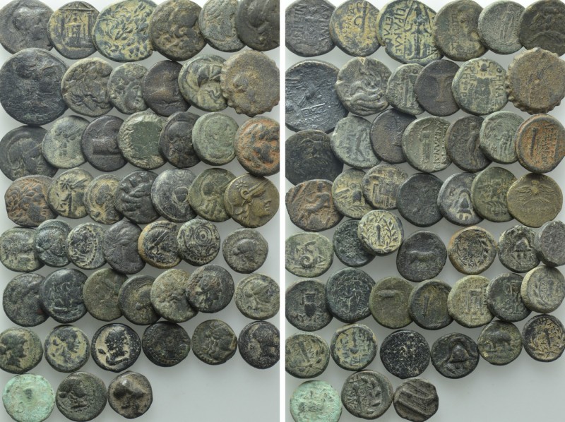 Circa 50 Greek Coins. 

Obv: .
Rev: .

. 

Condition: See picture.

Wei...