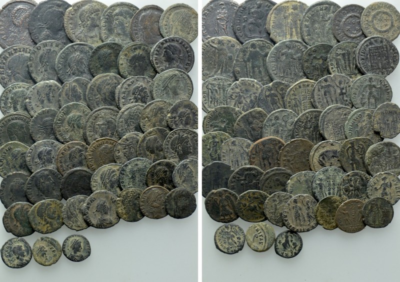 Circa 50 Roman Coins. 

Obv: .
Rev: .

. 

Condition: See picture.

Wei...