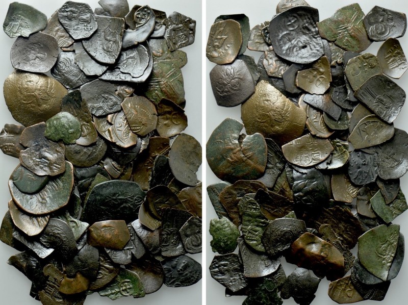 Circa 85 Late Byzantine Coins. 

Obv: .
Rev: .

. 

Condition: See pictur...