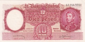 Argentina, 10 Pesos, 1954, UNC, p270