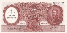 Argentina, 1 Peso on 100 Pesos, 1971, UNC, p282