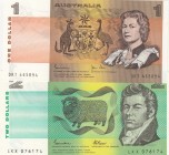 Australia, 1-2 Dollars, 1979/1985, UNC, p42c; p43e, (Total 2 banknotes)