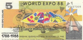 Australia, 5 Dollars, 1988, UNC,
World Expo