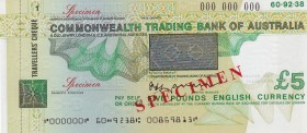 Australia, 5 Pounds, UNC, SPECIMEN
Commonwealth Trading Bank of Australia