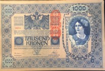 Austria, 1.000 Kronen, 1919, UNC, p59, (Total 100 banknotes)
Overprint: "DEUTSCHOSTERREICH"