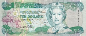 Bahamas, 10 Dollars, 1996, VF, p59a
Queen Elizabeth II. Potrait