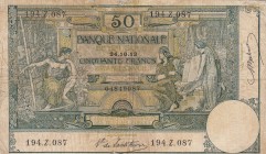 Belgium, 50 Francs, 1913, FINE, p68a
Very Rare