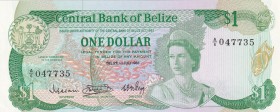 Belize, 1 Dollar, 1983, UNC, p46a
Queen Elizabeth II. Potrait