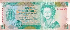 Belize, 1 Dollar, 1990, UNC, p51
Queen Elizabeth II. Potrait