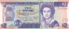 Belize, 2 Dollars, 1991, UNC, p52b
Queen Elizabeth II. Potrait