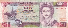 Belize, 50 Dollars, 1991, VF, p56b
Queen Elizabeth II. Potrait