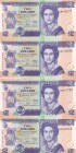 Belize, 2 Dollars, 2014, UNC, p66e, (Total 4 banknotes)
Queen Elizabeth II. Potrait