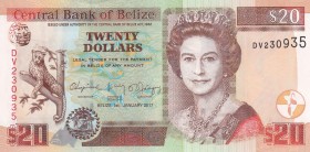 Belize, 20 Francs, 2017, UNC, p69f
Queen Elizabeth II. Potrait