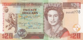 Belize, 20 Dollars, 2017, UNC, p69f
Queen Elizabeth II. Potrait