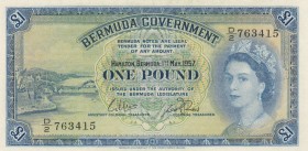 Bermuda, 1 Pound, 1957, XF, p20b
Queen Elizabeth II. Potrait