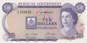 Bermuda, 10 Dollars, 1970, XF, p25a
Queen Elizabeth II. Potrait