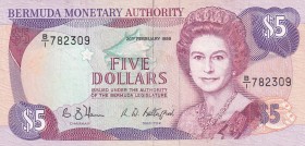 Bermuda, 5 Dollars, 1989, XF, p35
Queen Elizabeth II. Potrait