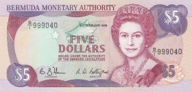 Bermuda, 5 Dollars, 1989, UNC, p35a
Queen Elizabeth II. Potrait