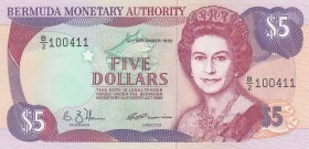 Bermuda, 5 Dollars, 1992, UNC, p41a
Queen Elizabeth II. Potrait