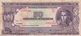 Bolivia, 50 Bolivianos, 1945, VF, p141