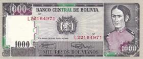 Bolivia, 1.000 Pesos Bolivianos, 1982, UNC, p167