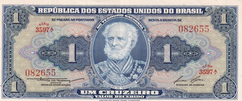 Brazil, 1 Cruzeiro, 1954/1958, AUNC, p150d