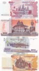 Cambodia, 50-100-100-500 Riels, (Total 4 banknotes)
50 Riels, 2002, AUNC, p52a; 100 Riels, 2001, UNC, p53a; 100 Riels, 2014, UNC, p65; 500 Riels, 200...