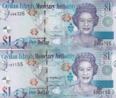 Cayman Islands, 1 Dollar, 2014, UNC, p38, (Total 2 banknotes)
Queen Elizabeth II. Potrait