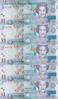 Cayman Islands, 1 Dollar, 2018, UNC, pNew, (Total 5 consecutive banknotes)
Queen Elizabeth II. Potrait